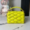 693087136e68136f4d9a8688 Top Quality Original Order Exclusive Real Shot M22891 Lemon Yellow Full Leather Diamond Quilted Chain Bag Series GO-14 Teist Medium Handbag M22890