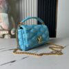 693087176e68136f4d9a8692 Top-tier Original Design Exclusive Real-shot M24165 M22891 Aqua Blue Full Leather Quilted Chain Bag Series GO-14 Teist Medium Handbag M22890