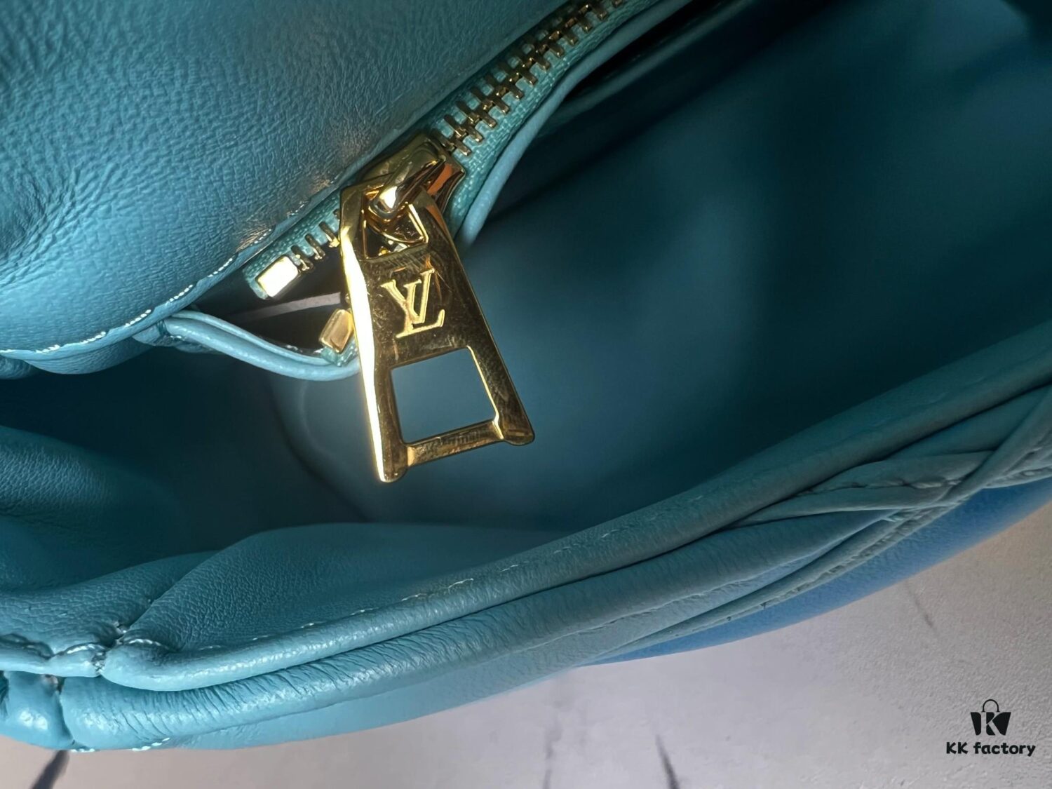 6930871a6e68136f4d9a8694 Top-tier Original Design Exclusive Real-shot M24165 M22891 Aqua Blue Full Leather Quilted Chain Bag Series GO-14 Teist Medium Handbag M22890