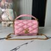 6930871a6e68136f4d9a8696 Top-tier Original Order, Exclusive Real-shot M24465 M22891 Pink Full Leather Quilted Chain Bag Series GO-14 Teist Medium Handbag M22890