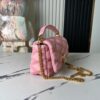 6930871a6e68136f4d9a8697 Top-tier Original Order, Exclusive Real-shot M24465 M22891 Pink Full Leather Quilted Chain Bag Series GO-14 Teist Medium Handbag M22890