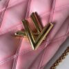 6930871d6e68136f4d9a869c Top-tier Original Order, Exclusive Real-shot M24465 M22891 Pink Full Leather Quilted Chain Bag Series GO-14 Teist Medium Handbag M22890