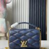 693087206e68136f4d9a86a0 Top Quality Original Order Exclusive Real Shot M23682 M22891 Dark Blue Full Leather Quilted Chain Bag Series GO-14 Teist Medium Handbag M22890