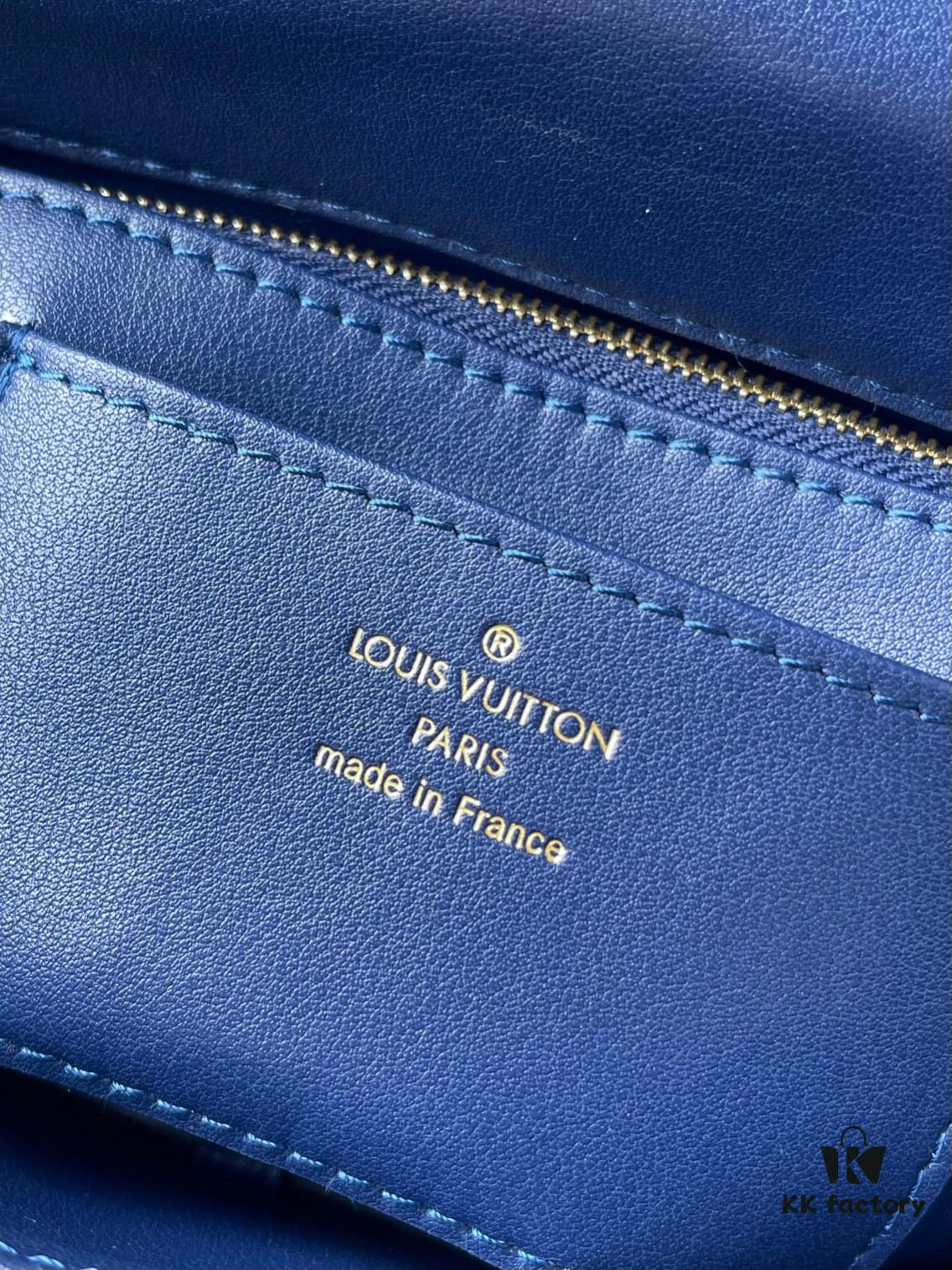693087236e68136f4d9a86a7 Top Quality Original Order Exclusive Real Shot M23682 M22891 Dark Blue Full Leather Quilted Chain Bag Series GO-14 Teist Medium Handbag M22890