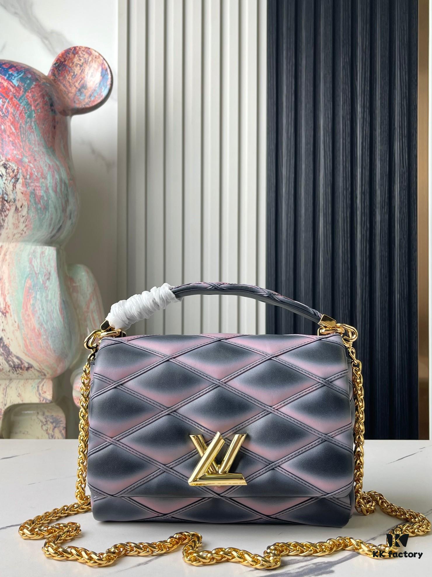 6930874f6e68136f4d9a86f0 Top Quality Original Design Exclusive Real Shot M23569 M22891 Black Gradient Full Leather Diamond Quilted Chain Bag Series GO-14 Teist Medium Handbag M22890