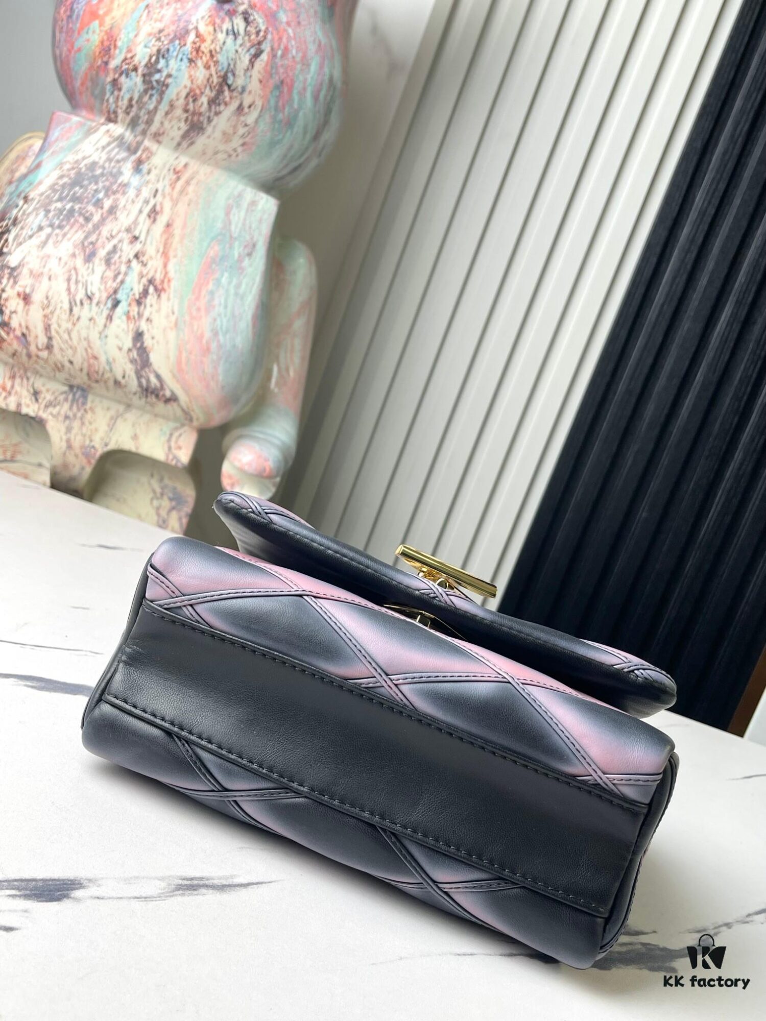 693087506e68136f4d9a86f5 Top Quality Original Design Exclusive Real Shot M23569 M22891 Black Gradient Full Leather Diamond Quilted Chain Bag Series GO-14 Teist Medium Handbag M22890