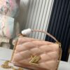 693087576e68136f4d9a8701 Top-Quality Original Order Exclusive Real Shot M24465 M22891 Beige Full Leather Quilted Chain Bag Series GO-14 Teist Medium Handbag M22890