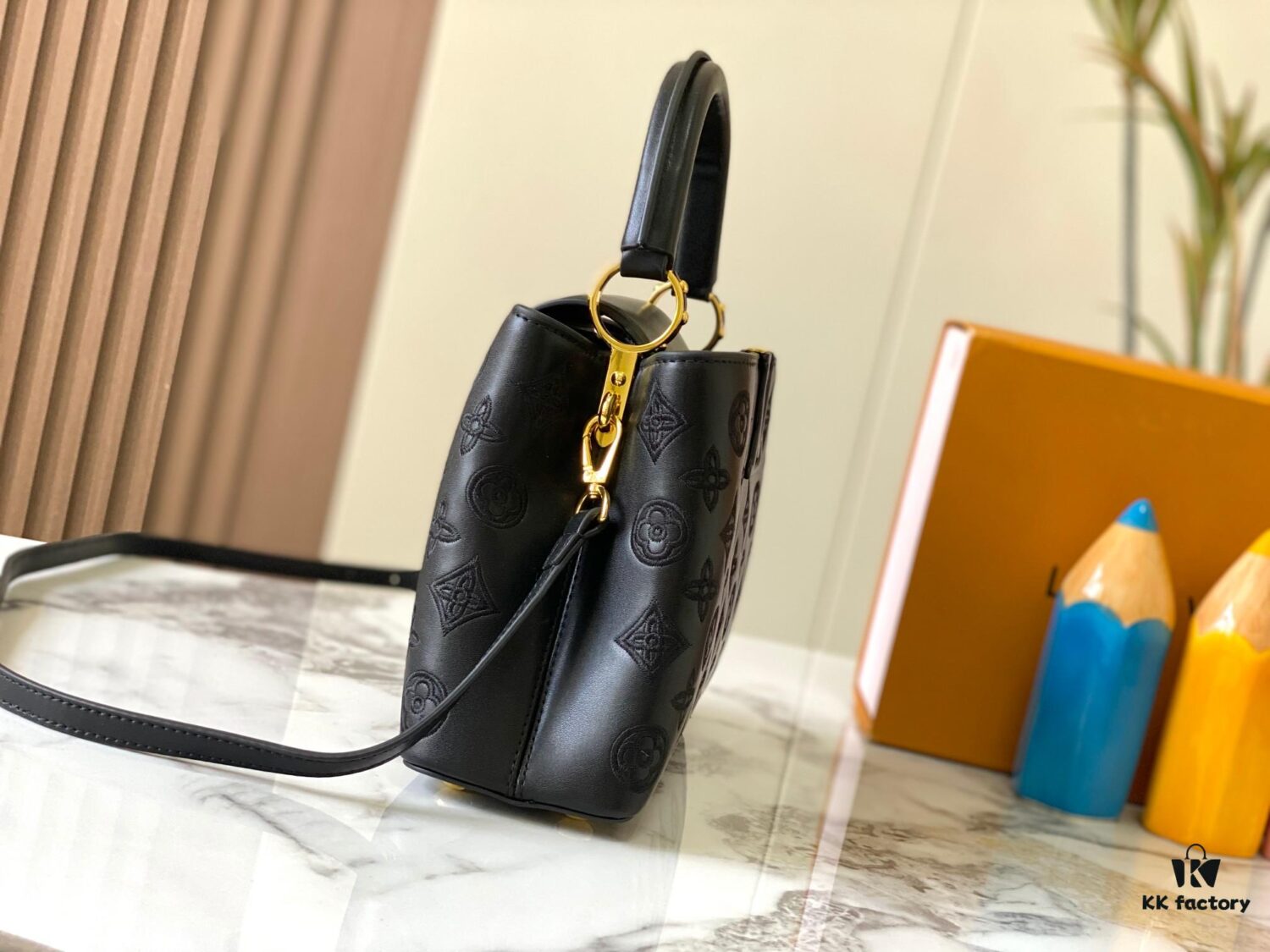 693087696e68136f4d9a871e Upgraded M20742 LV Broderie Anglaise Embroidered Gold Button Capucines BB Bag
