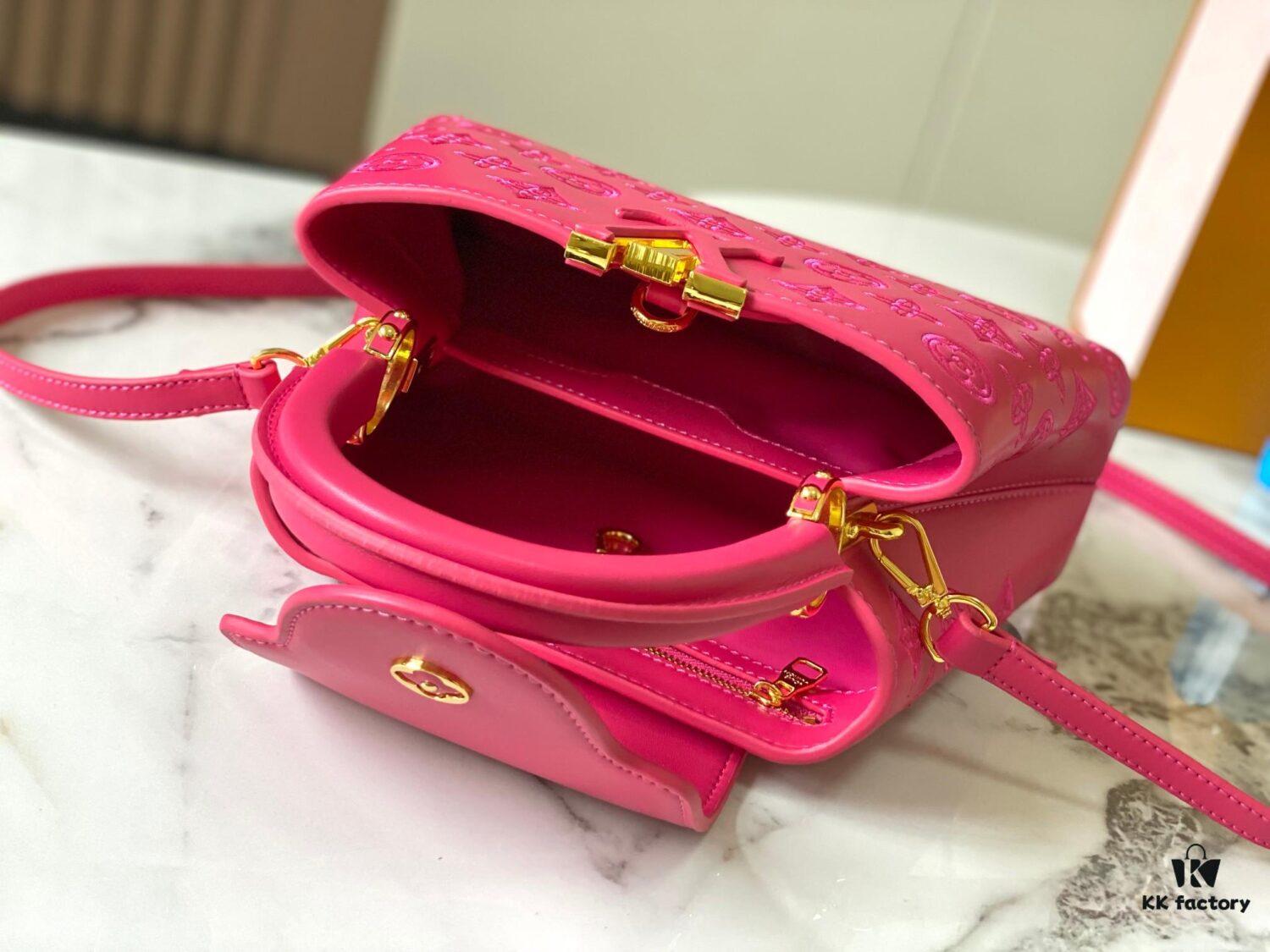 693087776e68136f4d9a8735 Upgraded M20742 LV Broderie Anglaise Embroidered Gold Button Capucines BB Bag