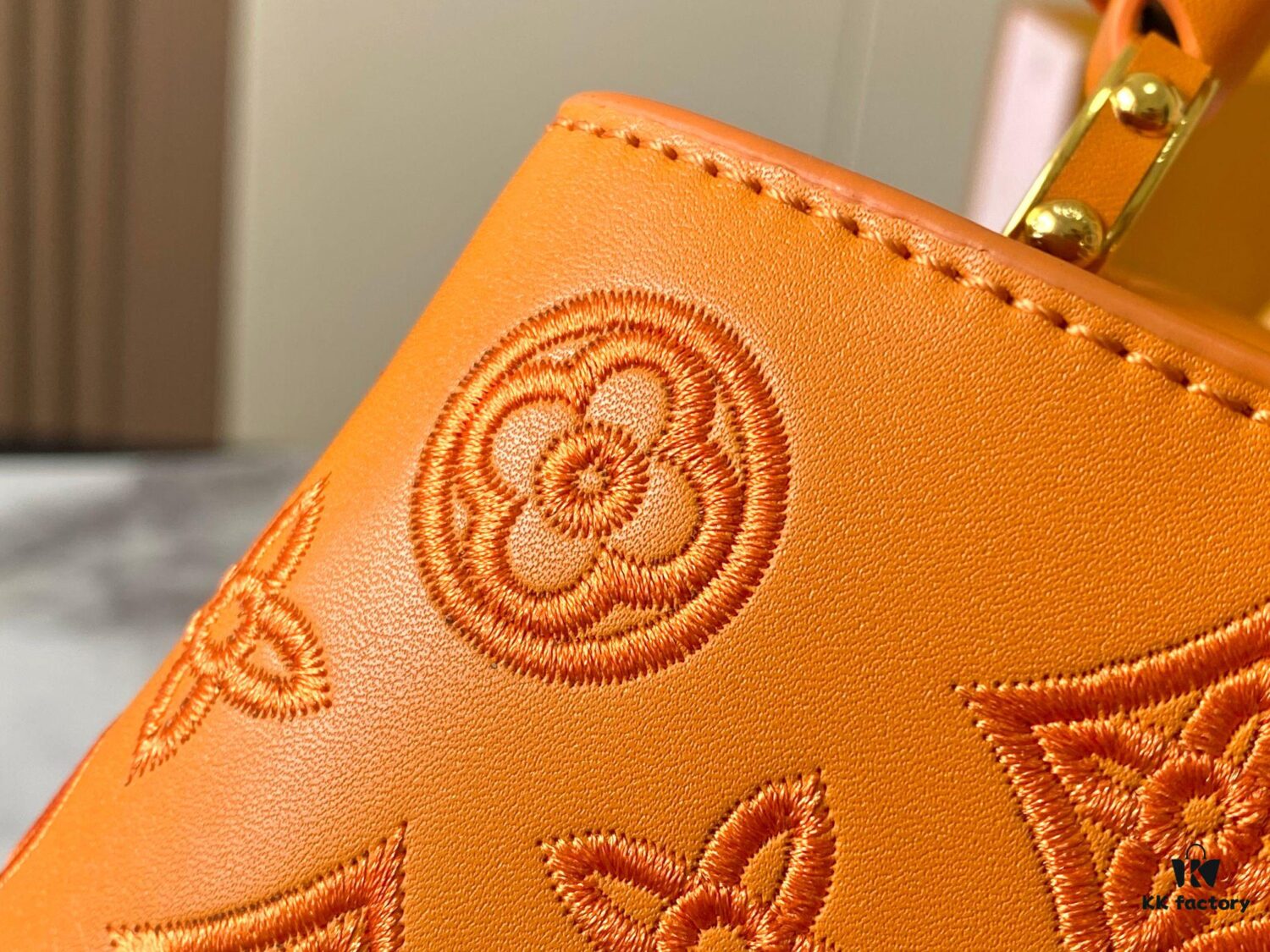 693087826e68136f4d9a874a Upgraded M20742 LV Broderie Anglaise Embroidered Gold Button Capucines BB Bag