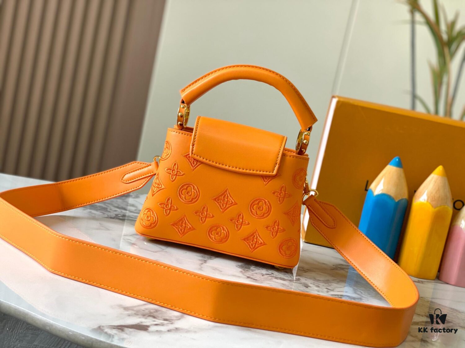693087836e68136f4d9a874c Upgraded M20741 LV Broderie Anglaise Embroidered Gold Button Capucines Mini Bag