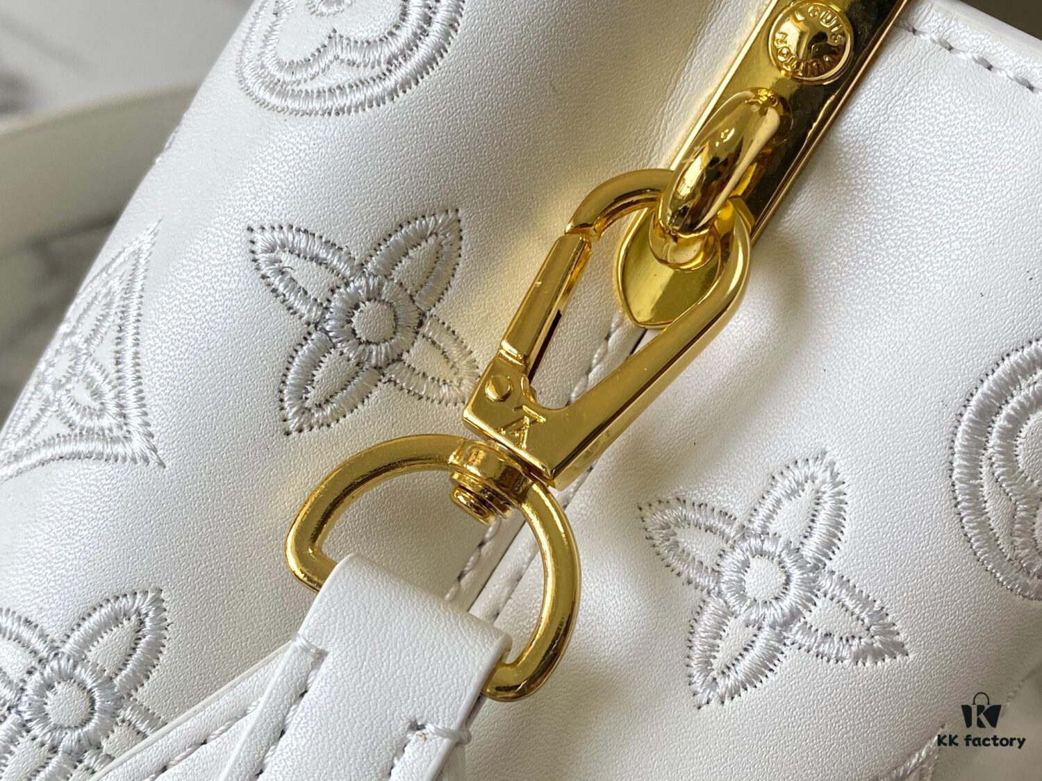 Upgraded M20741 LV Broderie Anglaise Embroidered Gold Button Capucines Mini Bag