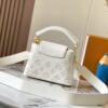 Upgraded M20741 LV Broderie Anglaise Embroidered Gold Button Capucines Mini Bag