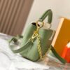 693087c96e68136f4d9a87c7 Upgraded M23950 Green Mini Capucines Handbag with Lovelock Chain