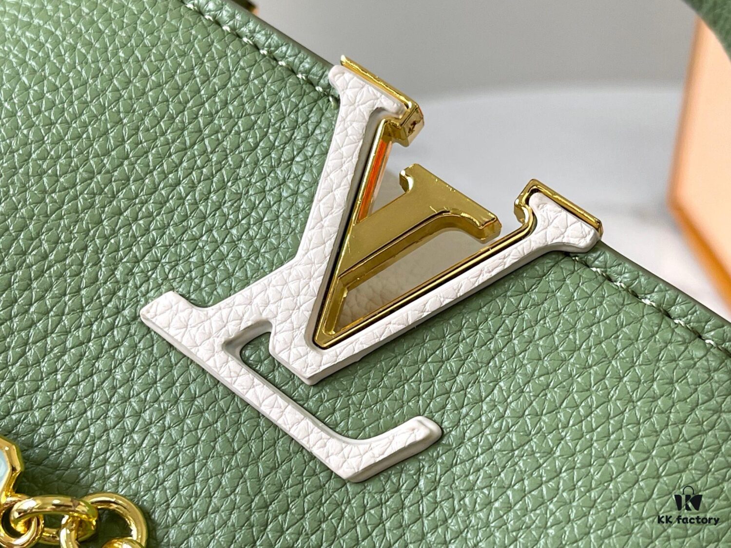 693087cb6e68136f4d9a87cb Upgraded M23950 Green Mini Capucines Handbag with Lovelock Chain