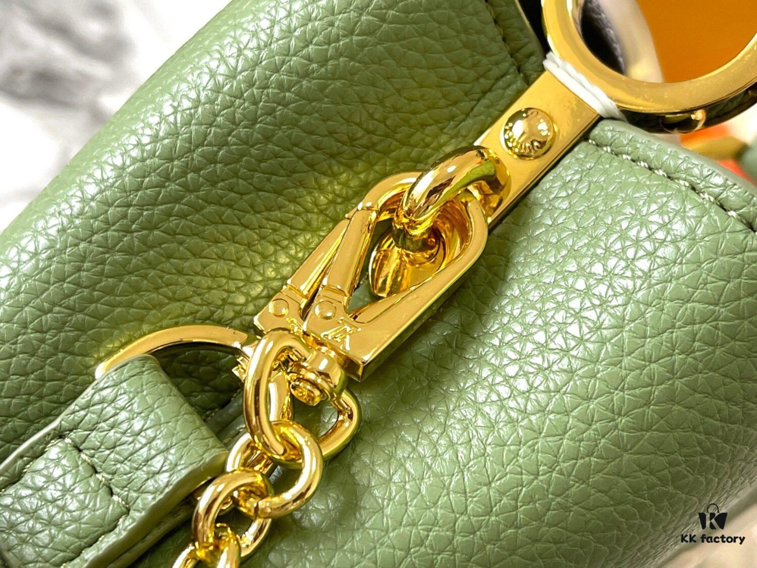 693087cb6e68136f4d9a87cd Upgraded M23950 Green Mini Capucines Handbag with Lovelock Chain