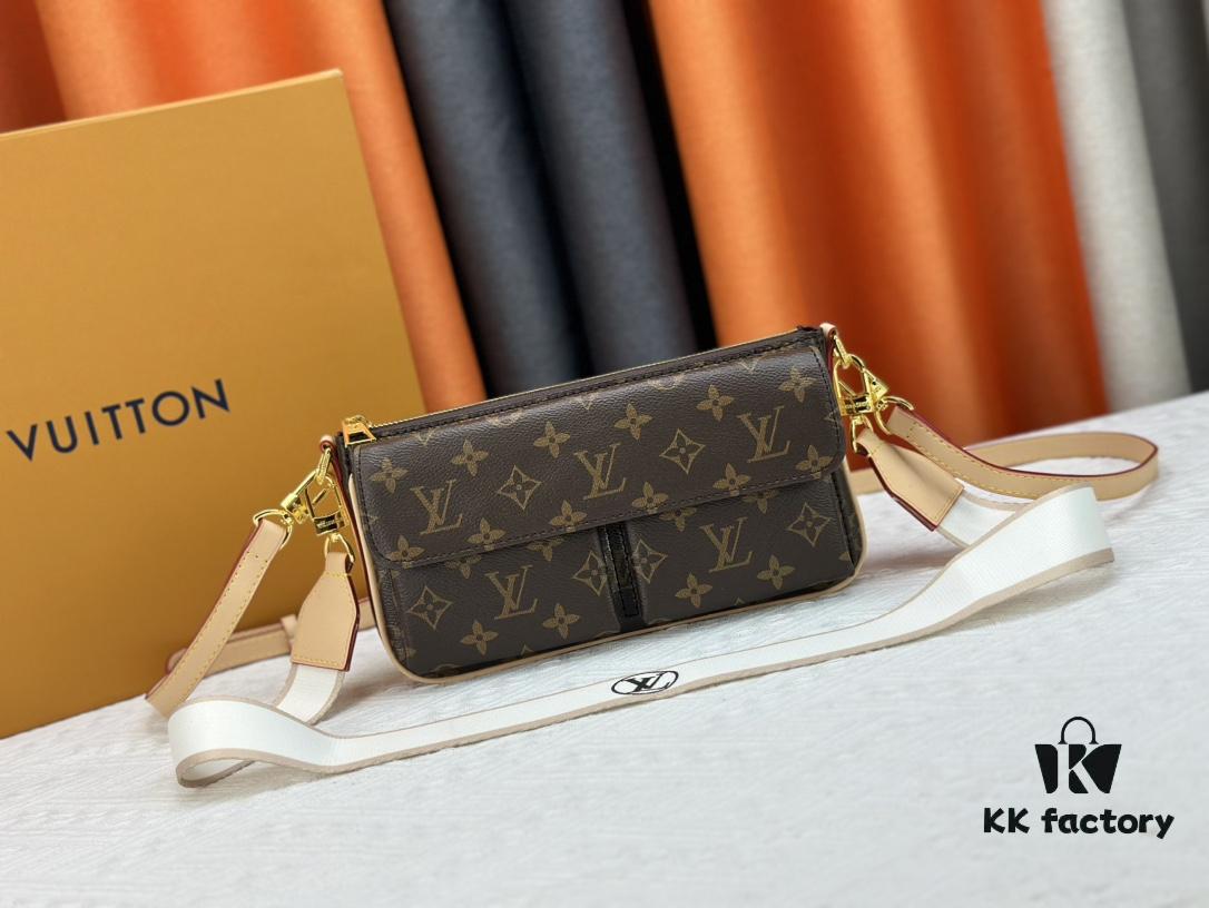 693087d56e68136f4d9a87e1 Authentic Development, Full Steel Hardware 👏👏 Vibe Handbag Inspired by the 2003 Viva-cité Bag in Monogram Canvas with Compact Design
