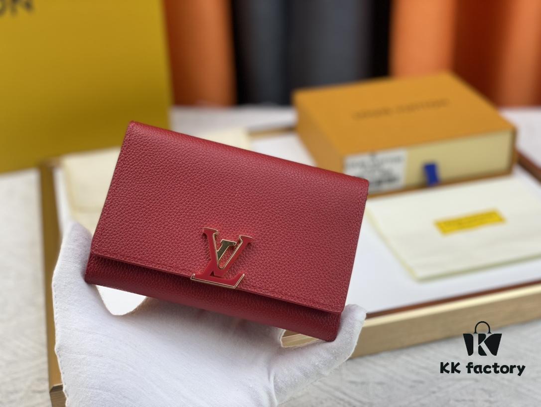 693087f96e68136f4d9a8841 M62157/62158 Soft Leather Wallet with LV Logo Wrap, Inspired by Iconic Design Lines