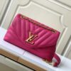 6930881b6e68136f4d9a888a Haiyuan Original M58553 Rose Red LV New Wave Chain Bag with V-Shaped Quilting