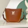 693088316e68136f4d9a88b7 Haiyuan Export Genuine Leather Bucket Bag Chain Bag Series Lock and Walk Handbag M24006 Black M24638 White M24165 Brown