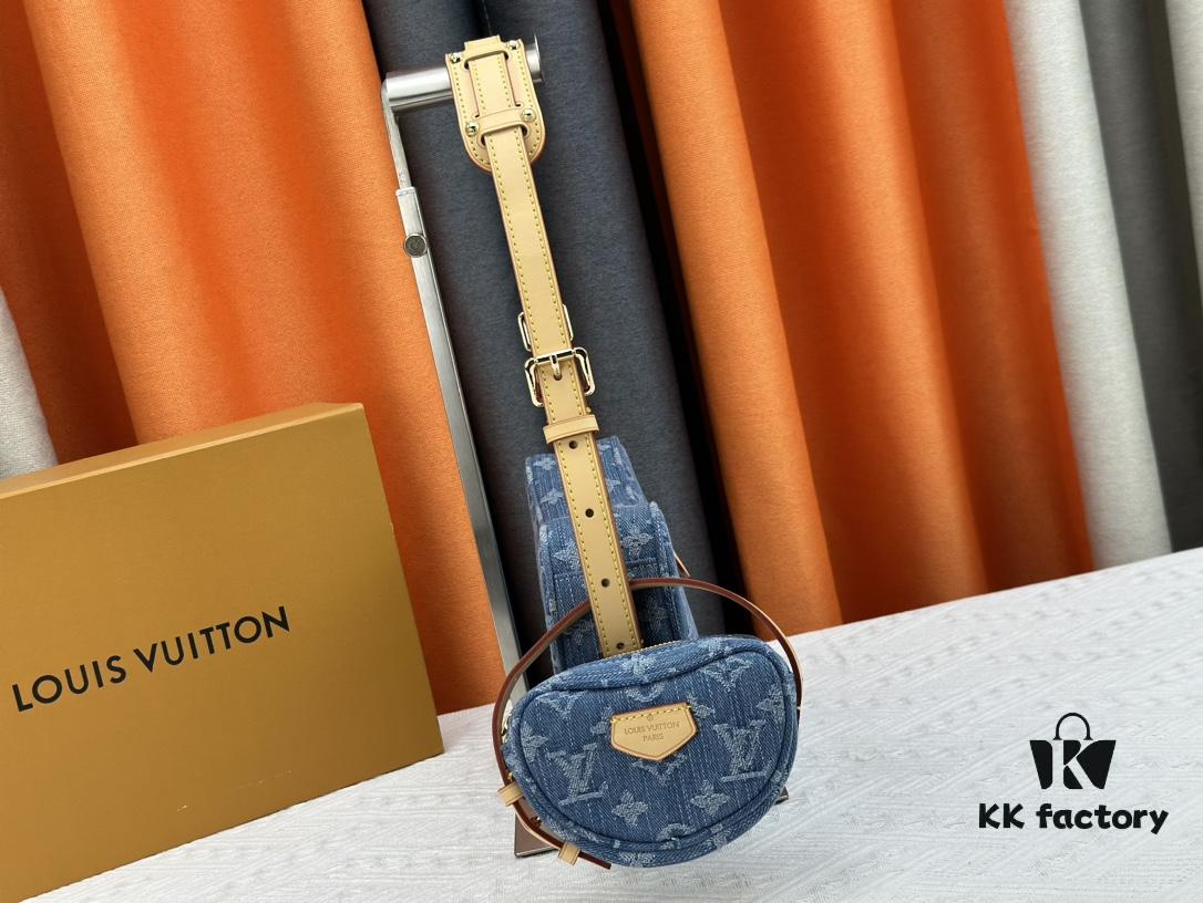 693088436e68136f4d9a88dd Upgraded Original M46856 Denim High-Grade Quality M46828 Vintage LV Monogram New 2024 Style Horn Shoulder Strap Adjustable Pea Bag with Extra Pendant Mini Bag Waist and Enhanced Design