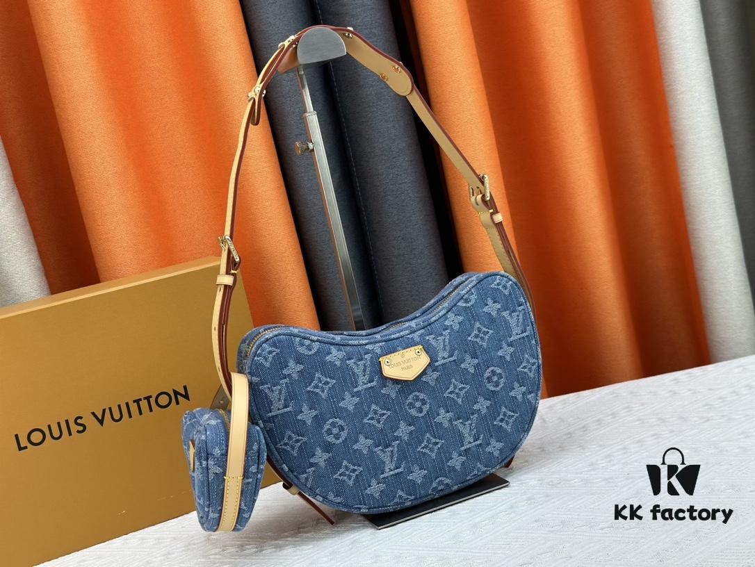693088446e68136f4d9a88de Upgraded Original M46856 Denim High-Grade Quality M46828 Vintage LV Monogram New 2024 Style Horn Shoulder Strap Adjustable Pea Bag with Extra Pendant Mini Bag Waist and Enhanced Design