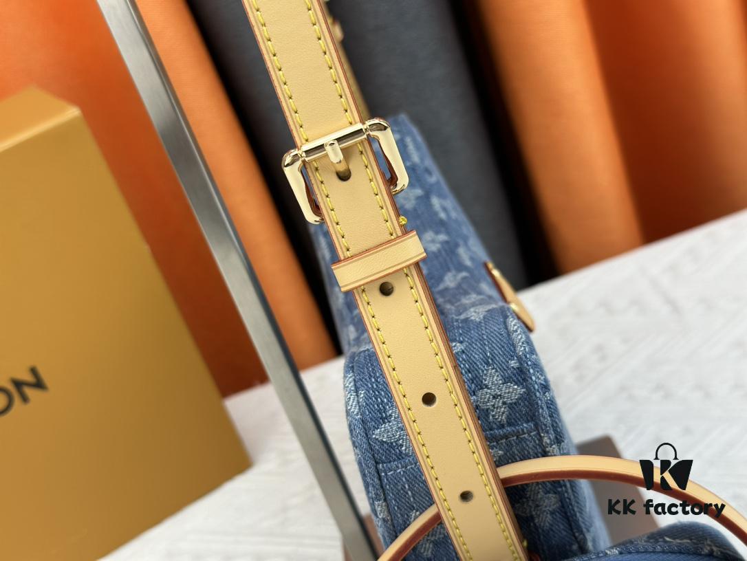 693088456e68136f4d9a88e2 Upgraded Original M46856 Denim High-Grade Quality M46828 Vintage LV Monogram New 2024 Style Horn Shoulder Strap Adjustable Pea Bag with Extra Pendant Mini Bag Waist and Enhanced Design