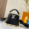 693088486e68136f4d9a88e5 Upgraded M23198 Black Gold-Tone Capucines Mini Handbag