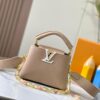 6930884d6e68136f4d9a88ef Upgraded M23198 Beige Gold-Tone Capucines Mini Handbag