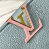 Upgraded M23198 Sky Blue with Gold-Tone Hardware Capucines Mini Handbag