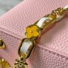 Upgraded M23198 Pink Gold-Tone Capucines Mini Handbag