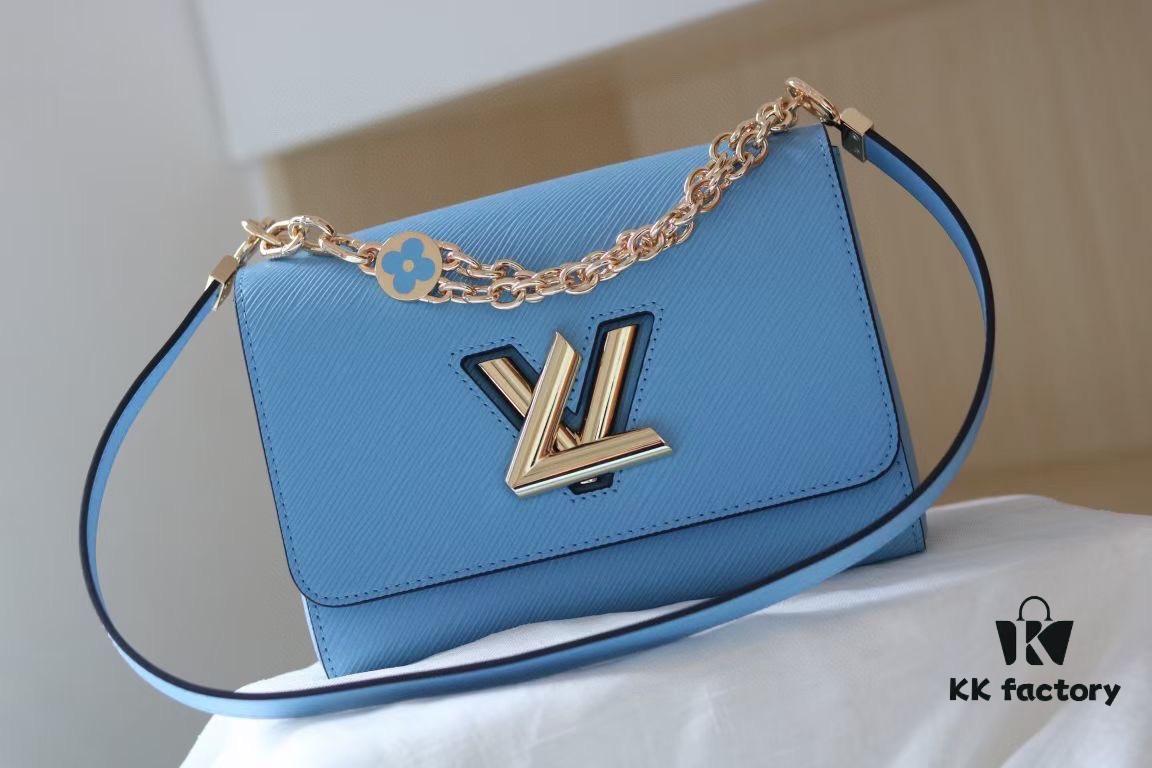 693088786e68136f4d9a8953 Latest TWIST Collection - Premium Original Quality - Model No. 50369/59402/59403/59627/59405 - LV Twist Medium Bag with Dual Chain and Hand-Enamel Monogram Flowers