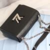 Top Quality Original LV Latest and Hottest Twist Denim Medium Bag, Compact Design with Curved Base, Adjustable Chain for Crossbody or Shoulder Wear