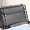Top Quality Original LV Latest and Hottest Twist Denim Medium Bag, Compact Design with Curved Base, Adjustable Chain for Crossbody or Shoulder Wear