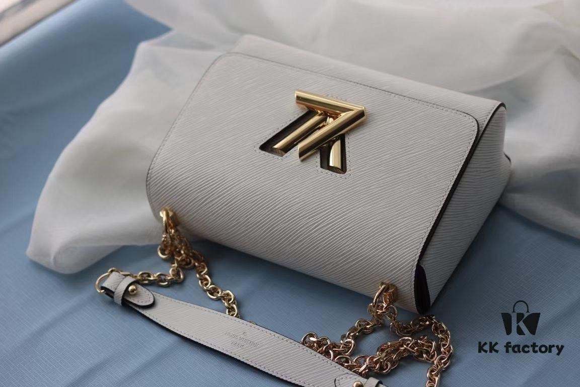 6930888c6e68136f4d9a898a Top Quality Original LV Latest Hot Twist Denim Medium Bag 23*18*8cm Adjustable Chain Crossbody Shoulder Bag