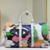 693088b16e68136f4d9a89e2 Keepall Bandoulière 45 Travel Bag in Monogram Coated Canvas with Cowhide Leather