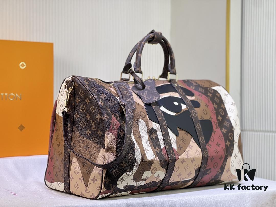 693088b46e68136f4d9a89e8 LV Portrait Collection Keepall Bandoulière 55 Travel Bag