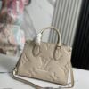 693088d46e68136f4d9a8a28 Top-Quality Original Order, Exclusive Real Photos M45653 White Embossed M46569 OnTheGo Small Tote Bag