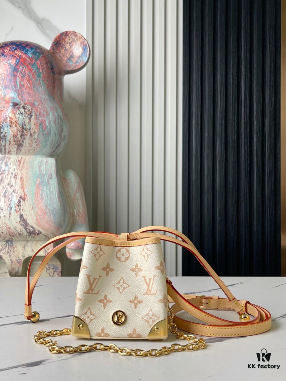 693088db6e68136f4d9a8a38 Top-tier Original Duplicate, Exclusive Real Photos M83227 White Color M82885 Mini Bucket Bag 'Shao Mai' Series Online Only Handbag M82885 Yellow Flower