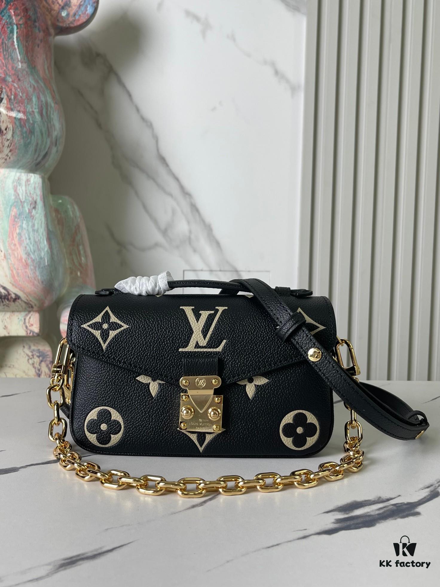 693088f16e68136f4d9a8a5e Top Quality Original Order Exclusive Real Shot M46596 Black Silkscreen Full Leather Messenger Bag Series Small East West Métis Handbag
