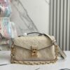 693088ff6e68136f4d9a8a75 Top Quality Original Order Exclusive Real Shot M22942 Beige Full Leather Messenger Bag Series Small East West Métis Handbag