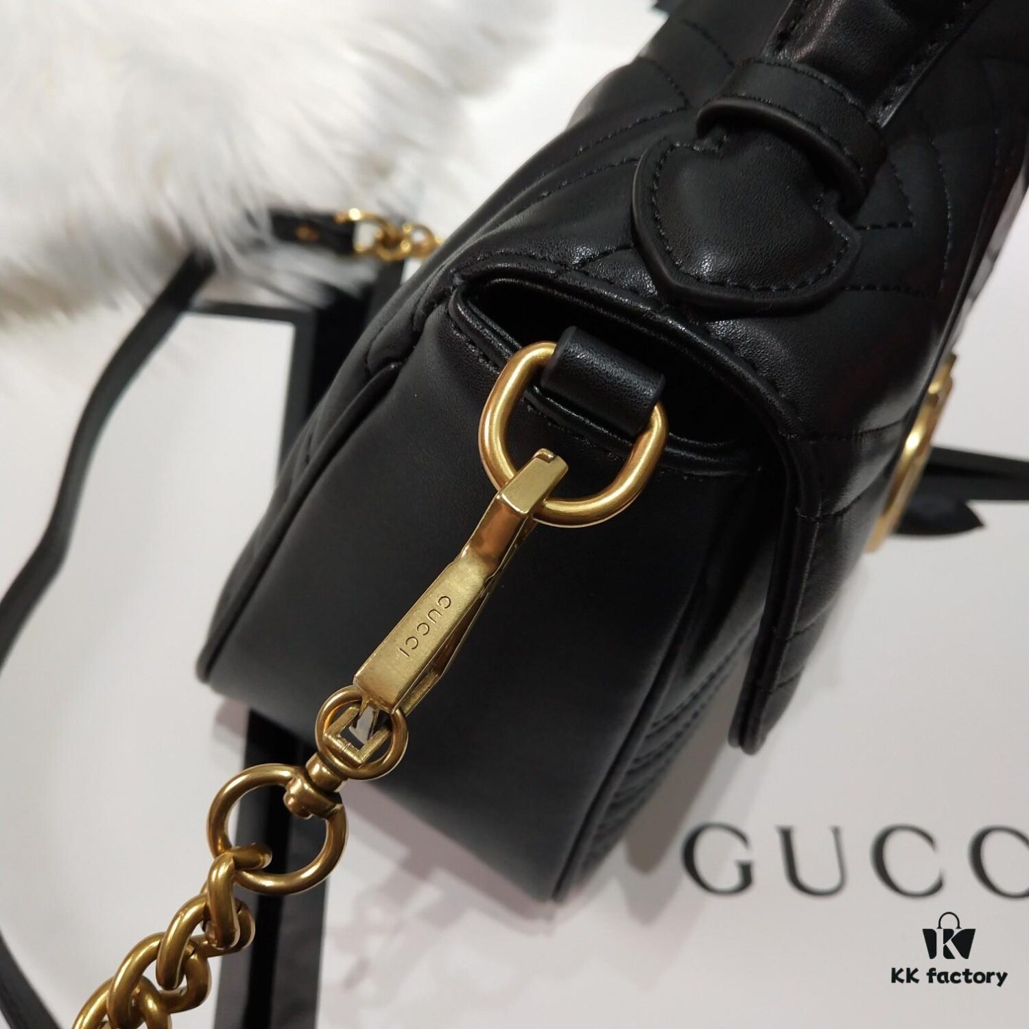 GG Marmont Wavy Texture Chain Bag in Large and Small Sizes