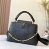 693089206e68136f4d9a8aac Upgraded Version M59209 Black Medium Capucines Handbag