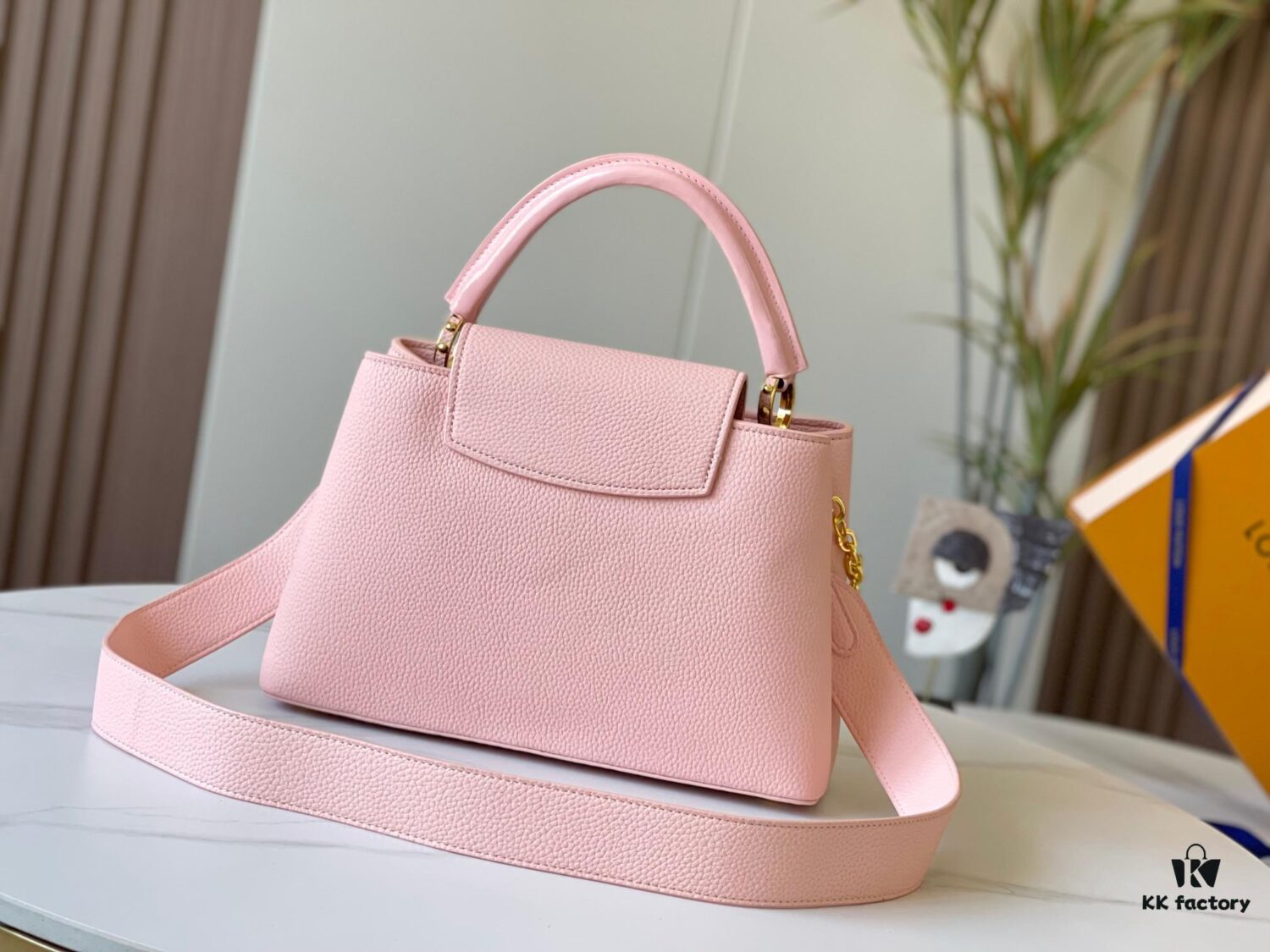 6930892c6e68136f4d9a8ac1 Upgraded M59209 Pink Capucines Medium Handbag