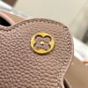 693089606e68136f4d9a8b14 Upgraded M21798 Brown Gold-Tone Mini Capucines Handbag