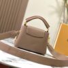 6930896b6e68136f4d9a8b23 Upgraded M21798 Brown Gold-Tone Mini Capucines Handbag