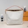 693089896e68136f4d9a8b62 Wholesale Price Summer New Arrival, Stylish and Elegant Damier Azur Canvas Calvi Bag in Pomegranate Red, Perfect for Office and Beach Weekend Getaways