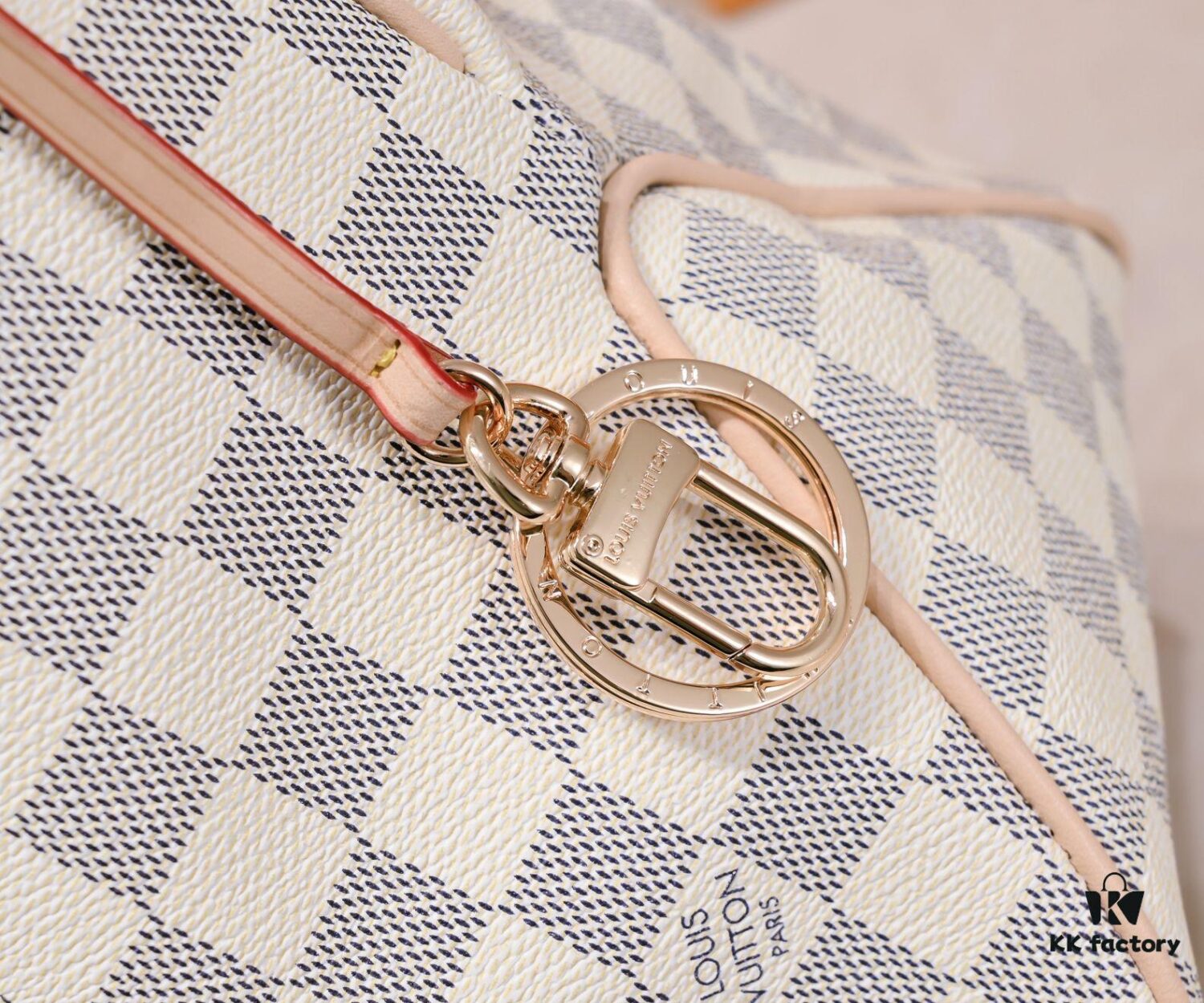 6930898b6e68136f4d9a8b66 Wholesale Price Summer New Arrival, Stylish and Elegant Damier Azur Canvas Calvi Bag in Pomegranate Red, Perfect for Office and Beach Weekend Getaways
