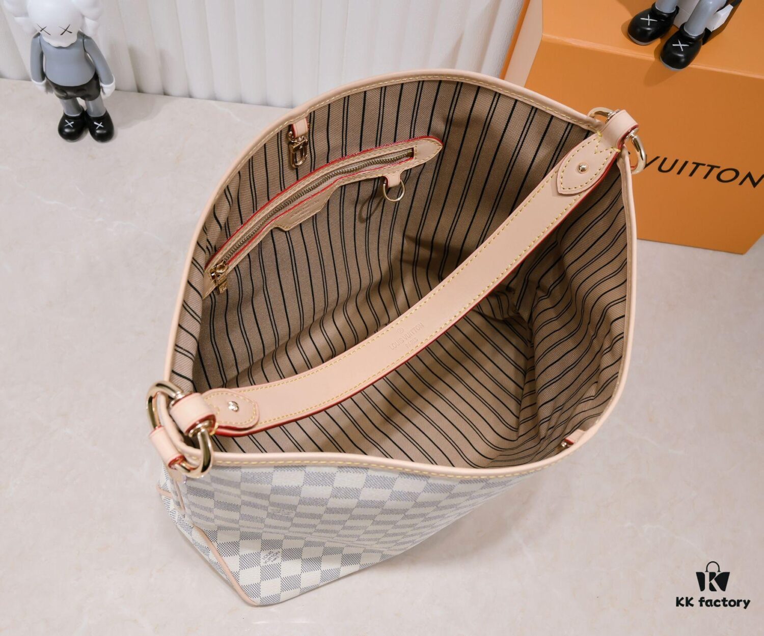 6930898b6e68136f4d9a8b67 Wholesale Price Summer New Arrival, Stylish and Elegant Damier Azur Canvas Calvi Bag in Pomegranate Red, Perfect for Office and Beach Weekend Getaways