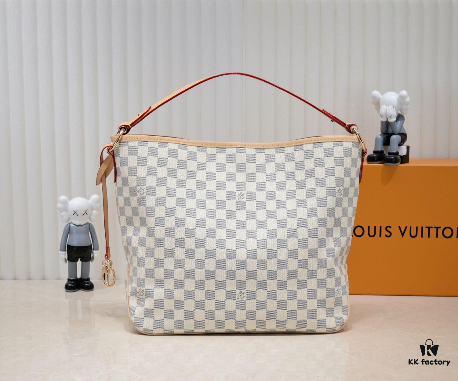 6930898c6e68136f4d9a8b68 Wholesale Price Summer New Arrival, Stylish and Elegant Damier Azur Canvas Calvi Bag in Pomegranate Red, Perfect for Office and Beach Weekend Getaways